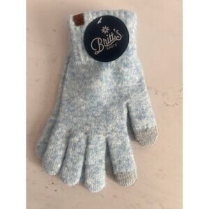 Britt's Knits Ultra-Soft Stretch Knit Women's Warm Winter Gloves.  Blue